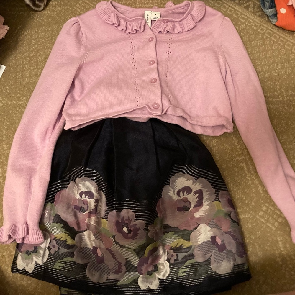 Janie&Jack skirt and cardigan set